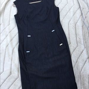 Calvin Klein navy blue form fitting dress